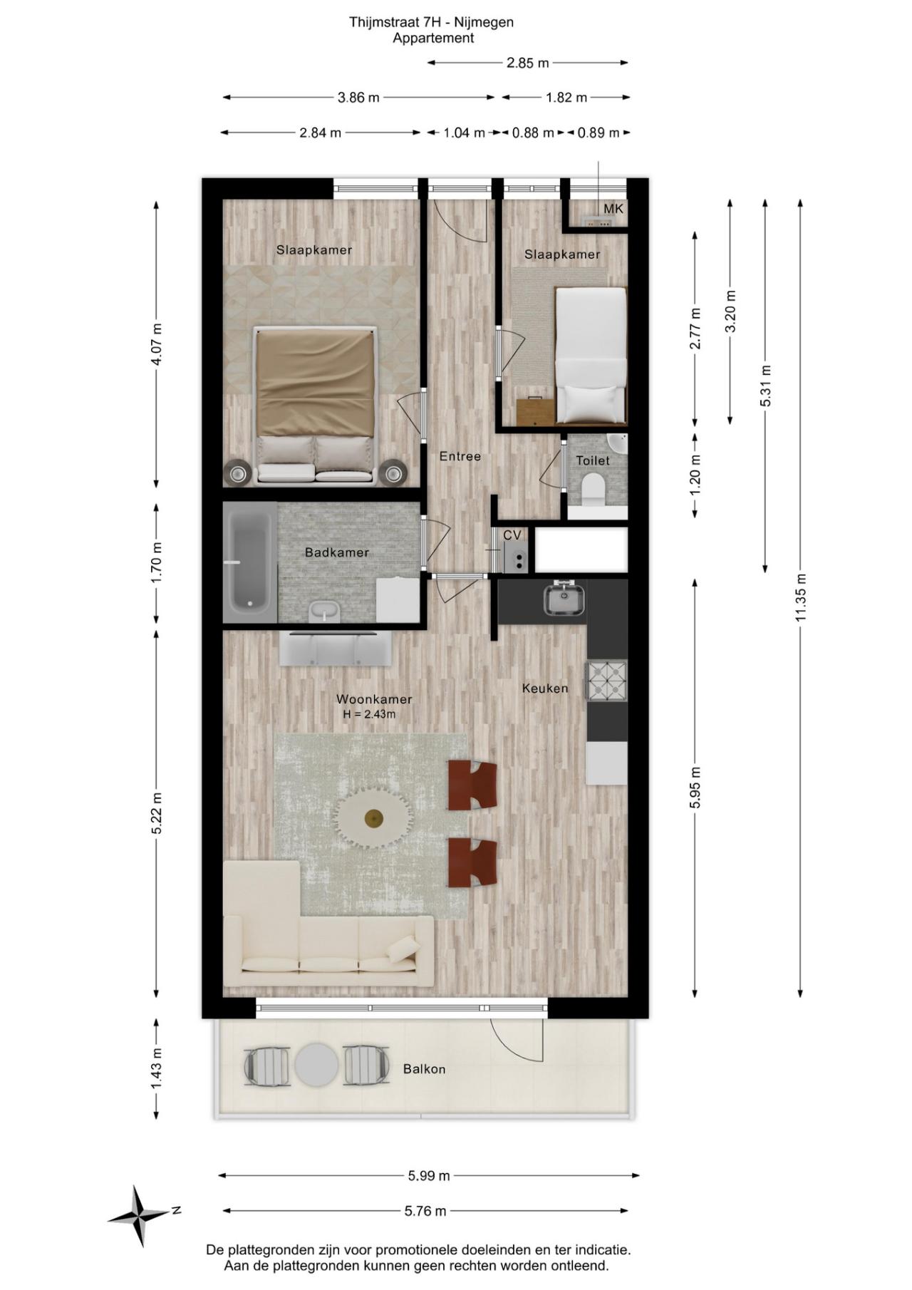 Thijmstraat 7H, Nijmegen (6531 CM)